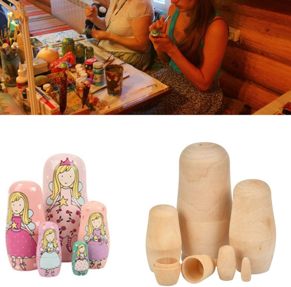 5 pcs Blank Wooden Nesting Dolls Unpainted