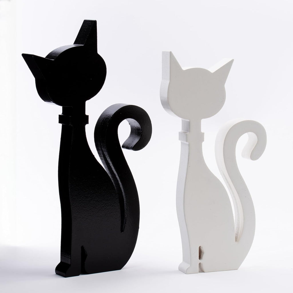 Wooden Cat Figurines Pack of 3