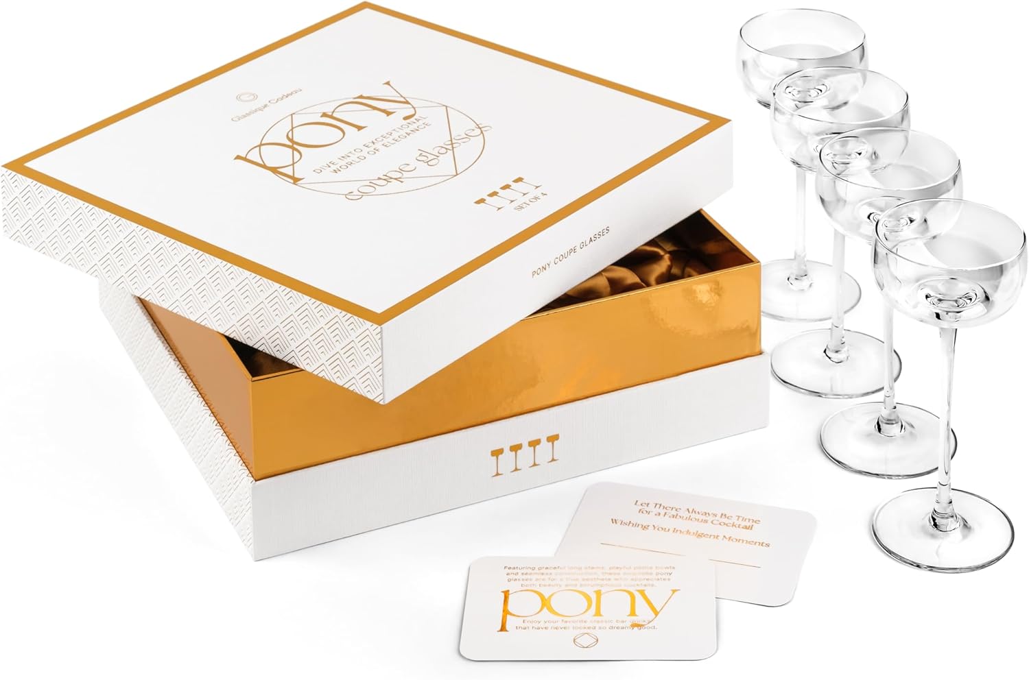 Set of 4 Crystal Martini Long Stemmed glasses RRP £35