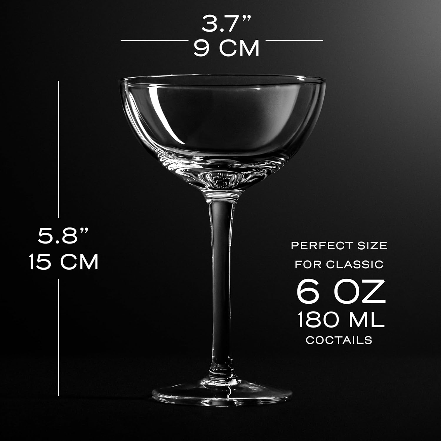 Vintage Crystal Champagne Coupe Glasses | Set of 6 RRP £37