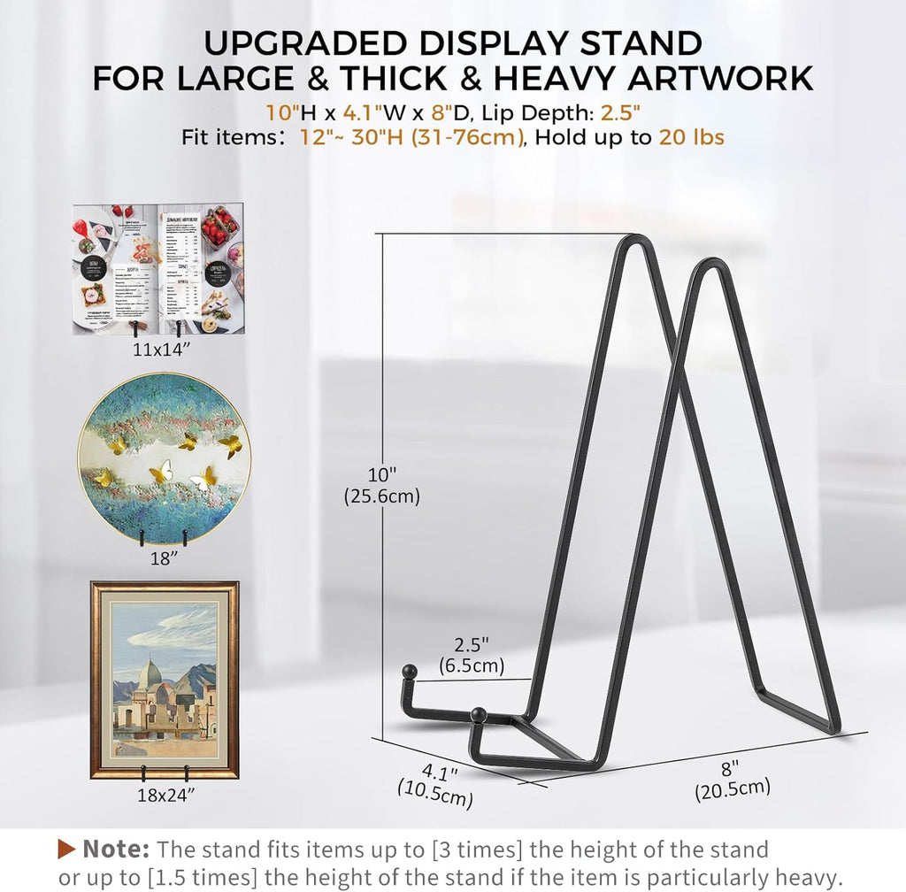 Pack of 2 Large Plate Holder Display Stand - 10 inch Tall