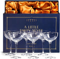 Vintage Crystal Champagne Coupe Glasses | Set of 6 RRP £37